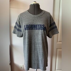 Lagunitas Brewing Company Women’s Baseball Tee Gray & Navy Blue Size Large